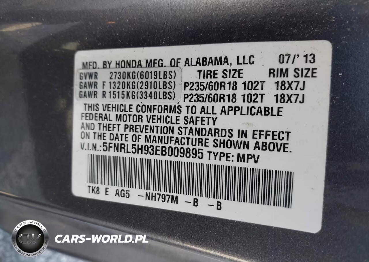2014 Honda Odyssey Touring-Touring Elite VIN:5FNRL5H93EB009895 - 9