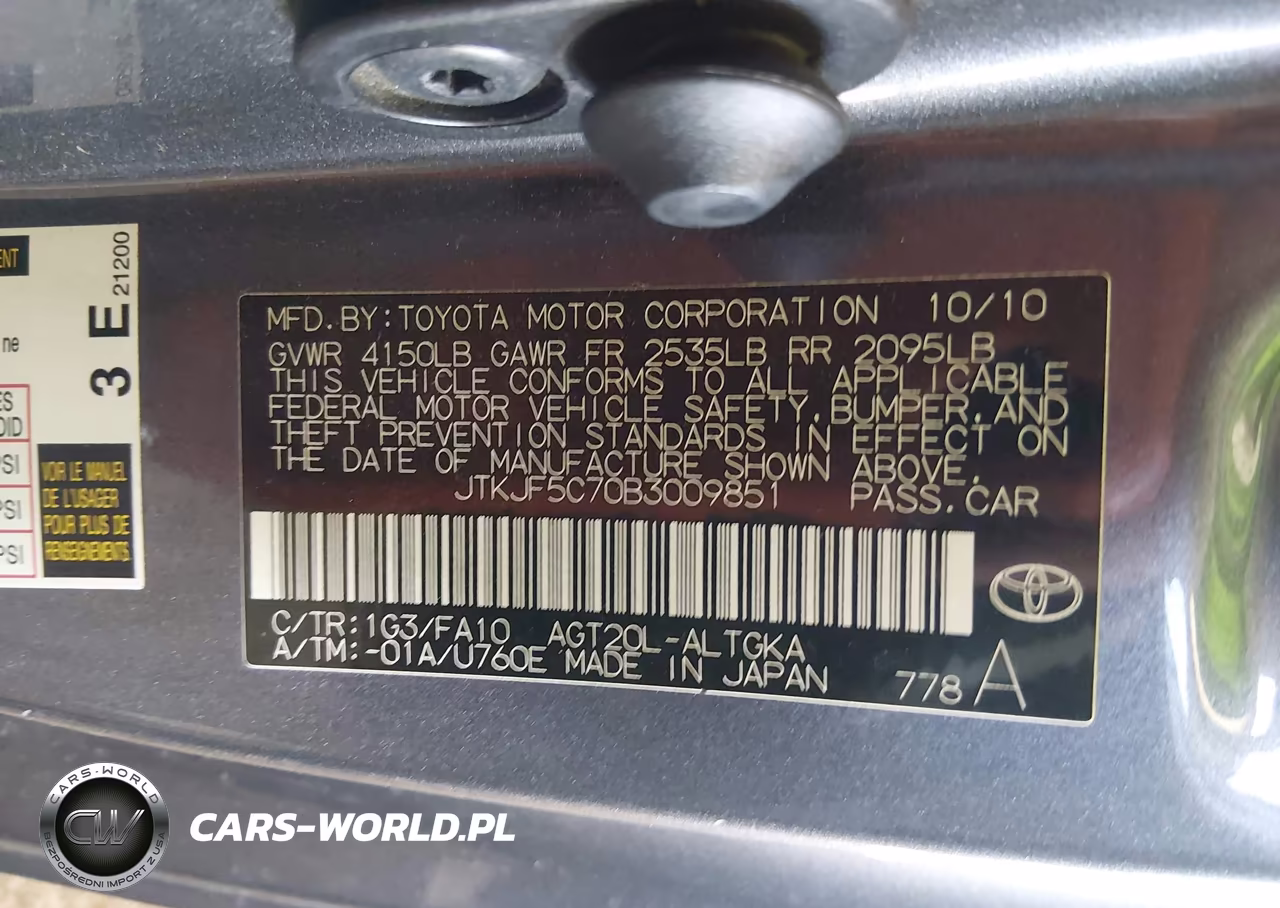 2011 Scion Tc VIN:JTKJF5C70B3009851 - 9