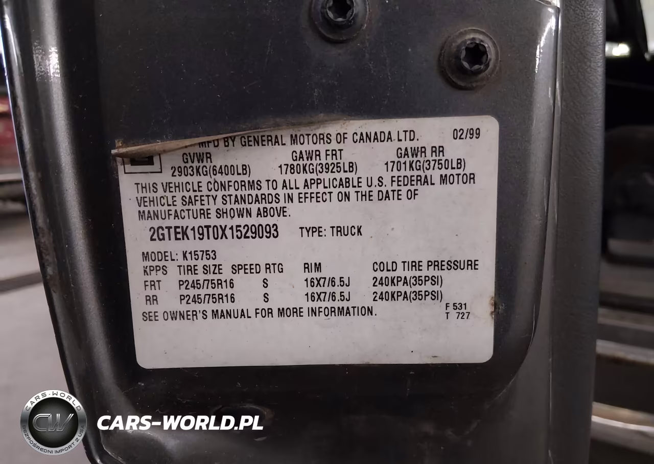 1999 GMC Sierra 1500 Sle VIN:2GTEK19T0X1529093 - 9