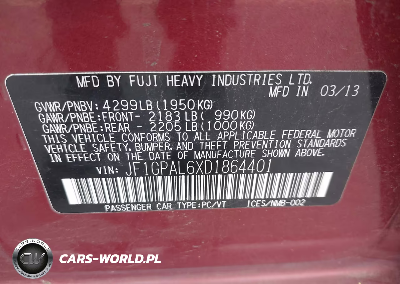 2013 Subaru Impreza 2.0I Sport Premium VIN:JF1GPAL6XD1864401 - 9