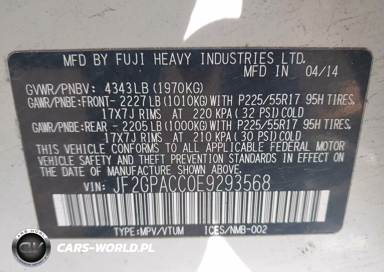 2014 Subaru Xv Crosstrek 2.0I Premium VIN:JF2GPACC0E9293568 - 9