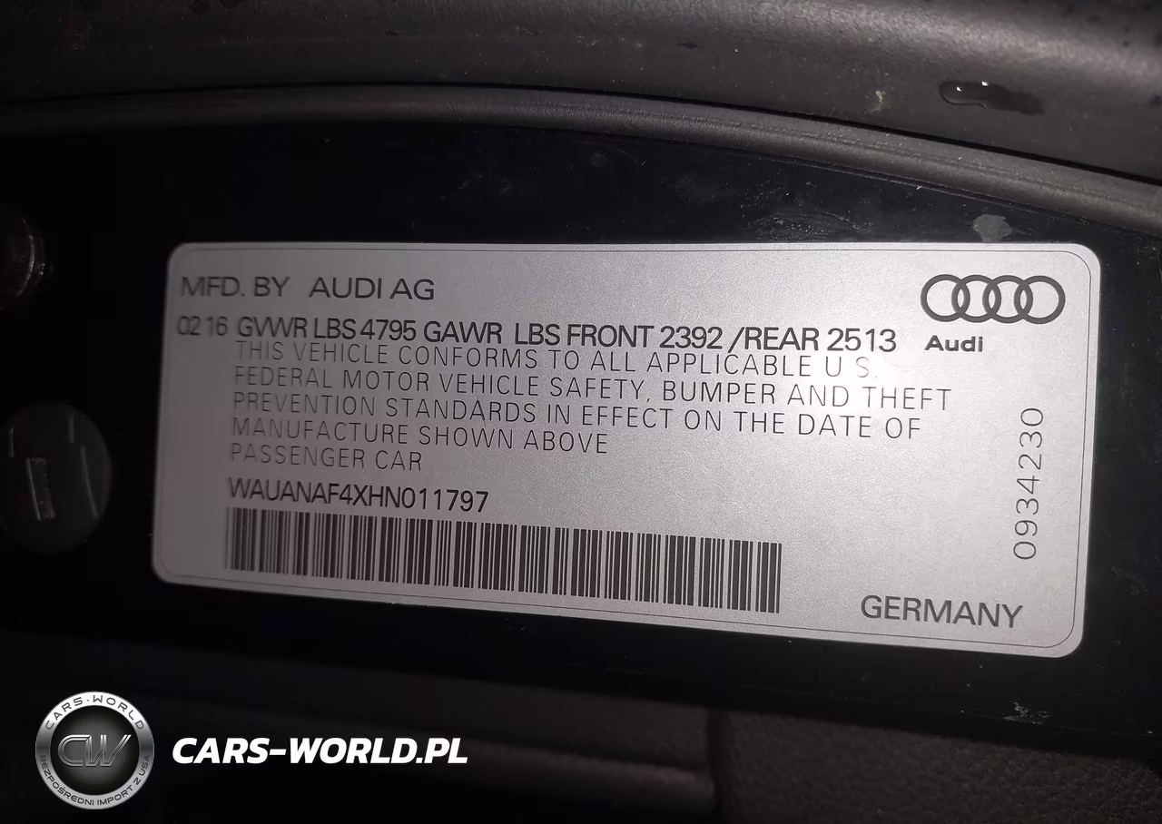 2017 Audi A4 2.0T Premium VIN:WAUANAF4XHN011797 - 9
