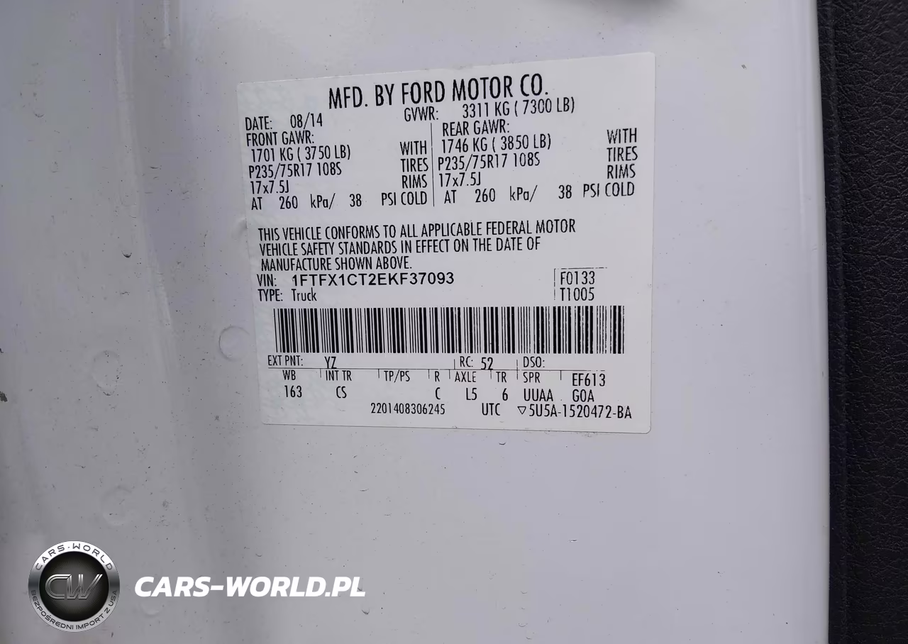 2014 Ford F-150 Xl VIN:1FTFX1CT2EKF37093 - 9