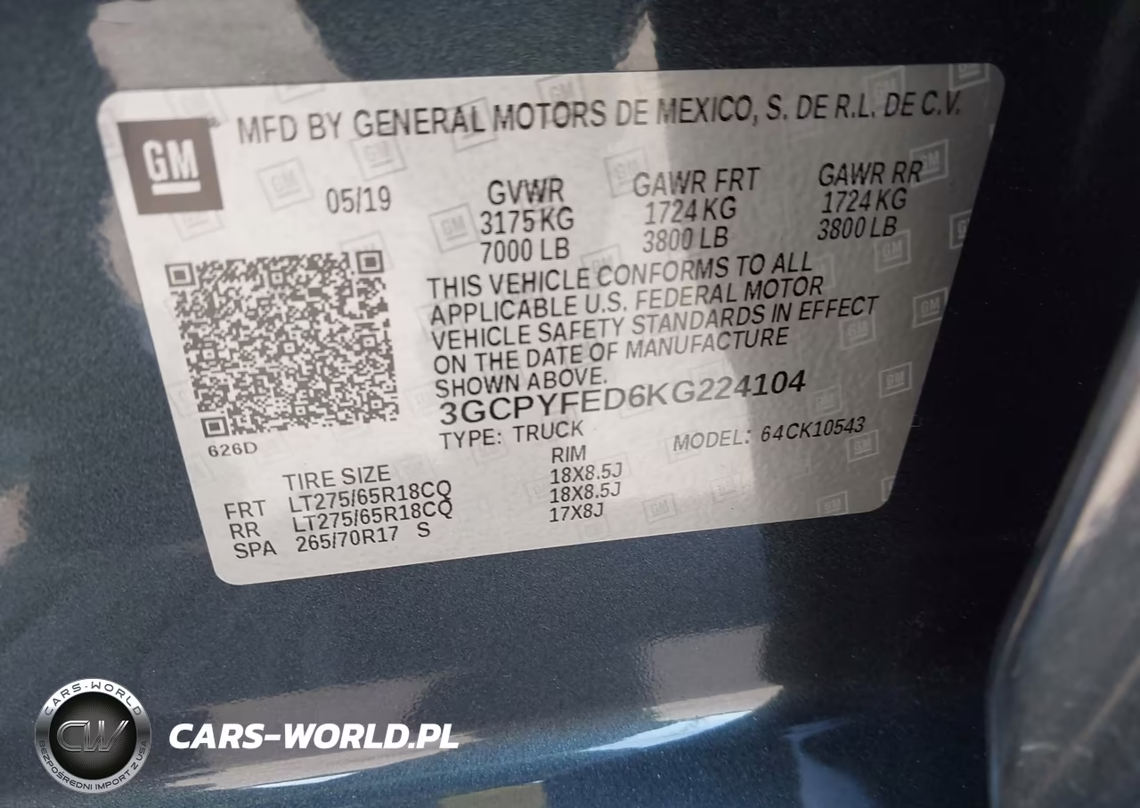 2019 Chevrolet Silverado 1500 Lt Trail Boss VIN:3GCPYFED6KG224104 - 9