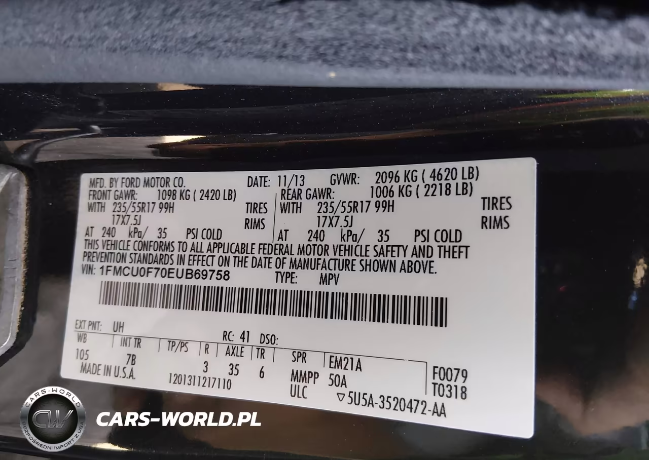 2014 Ford Escape S VIN:1FMCU0F70EUB69758 - 9