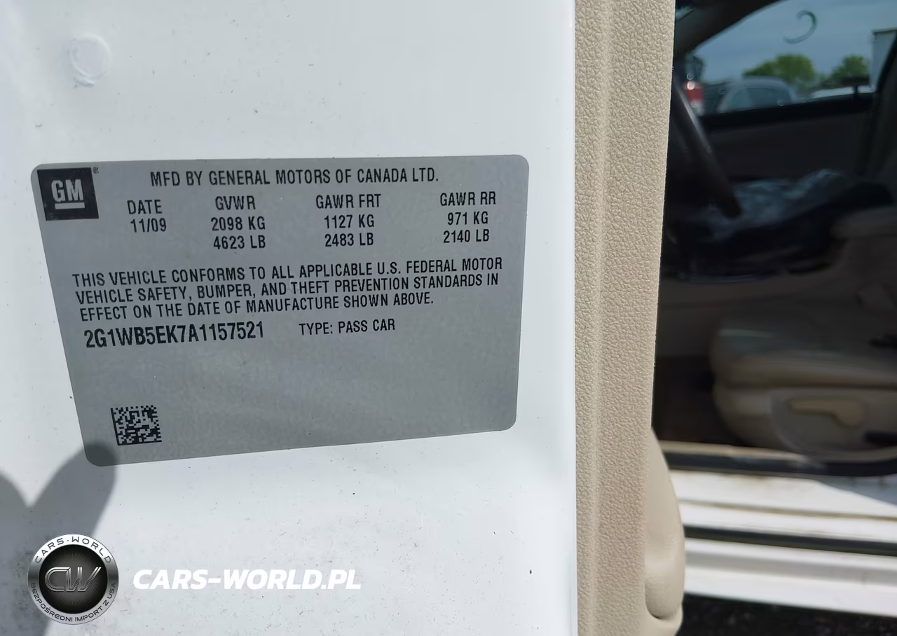 2010 Chevrolet Impala Lt VIN:2G1WB5EK7A1157521 - 9