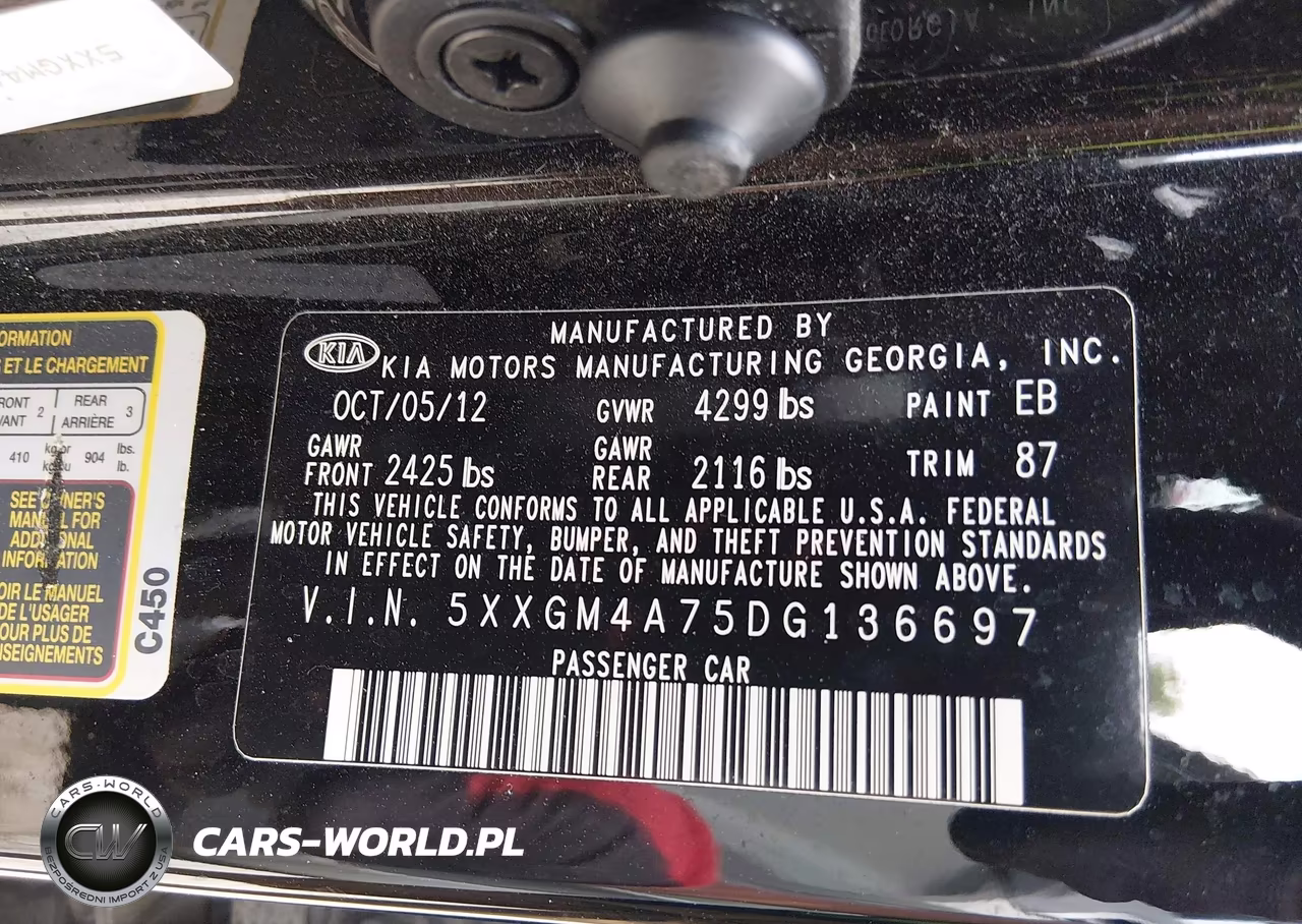 2013 Kia Optima Lx VIN:5XXGM4A75DG136697 - 9