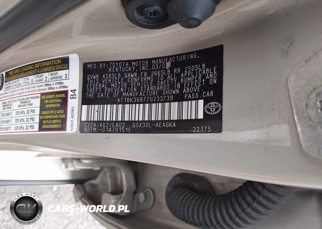 2007 Toyota Avalon Xls VIN:4T1BK36B77U233739 - 9