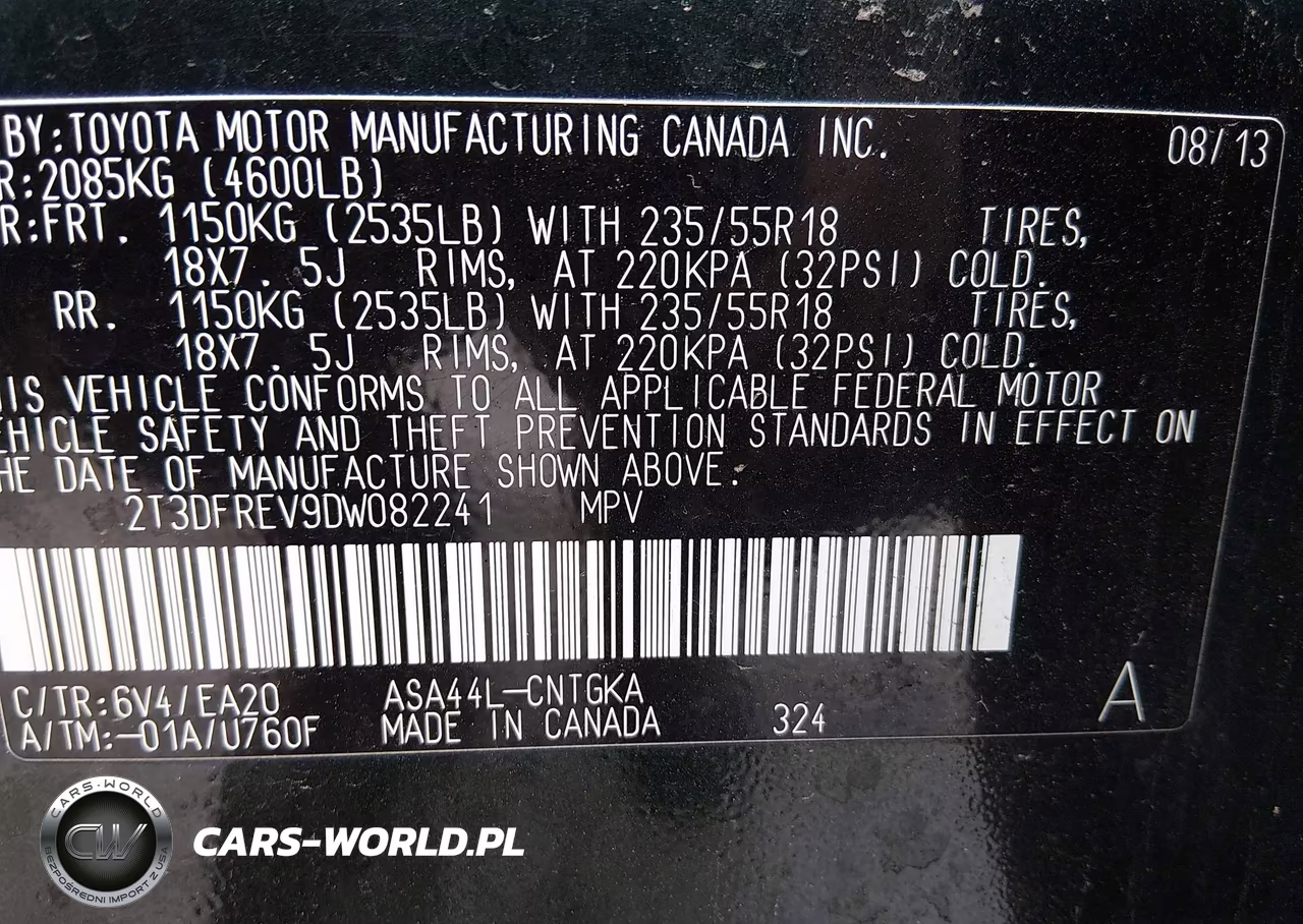2013 Toyota Rav4 Limited VIN:2T3DFREV9DW082241 - 9