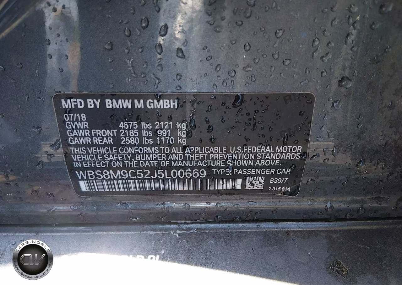 2018 BMW M3 VIN:WBS8M9C52J5L00669 - 9