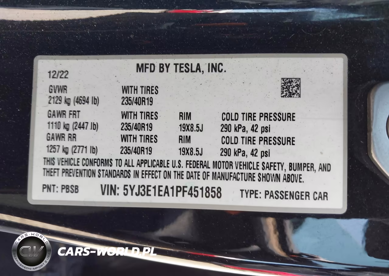 2023 Tesla Model 3 Rear-Wheel Drive VIN:5YJ3E1EA1PF451858 - 9