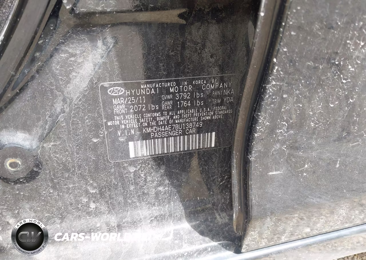 2011 Hyundai Elantra Limited (Ulsan Plant) VIN:KMHDH4AE7BU138749 - 9