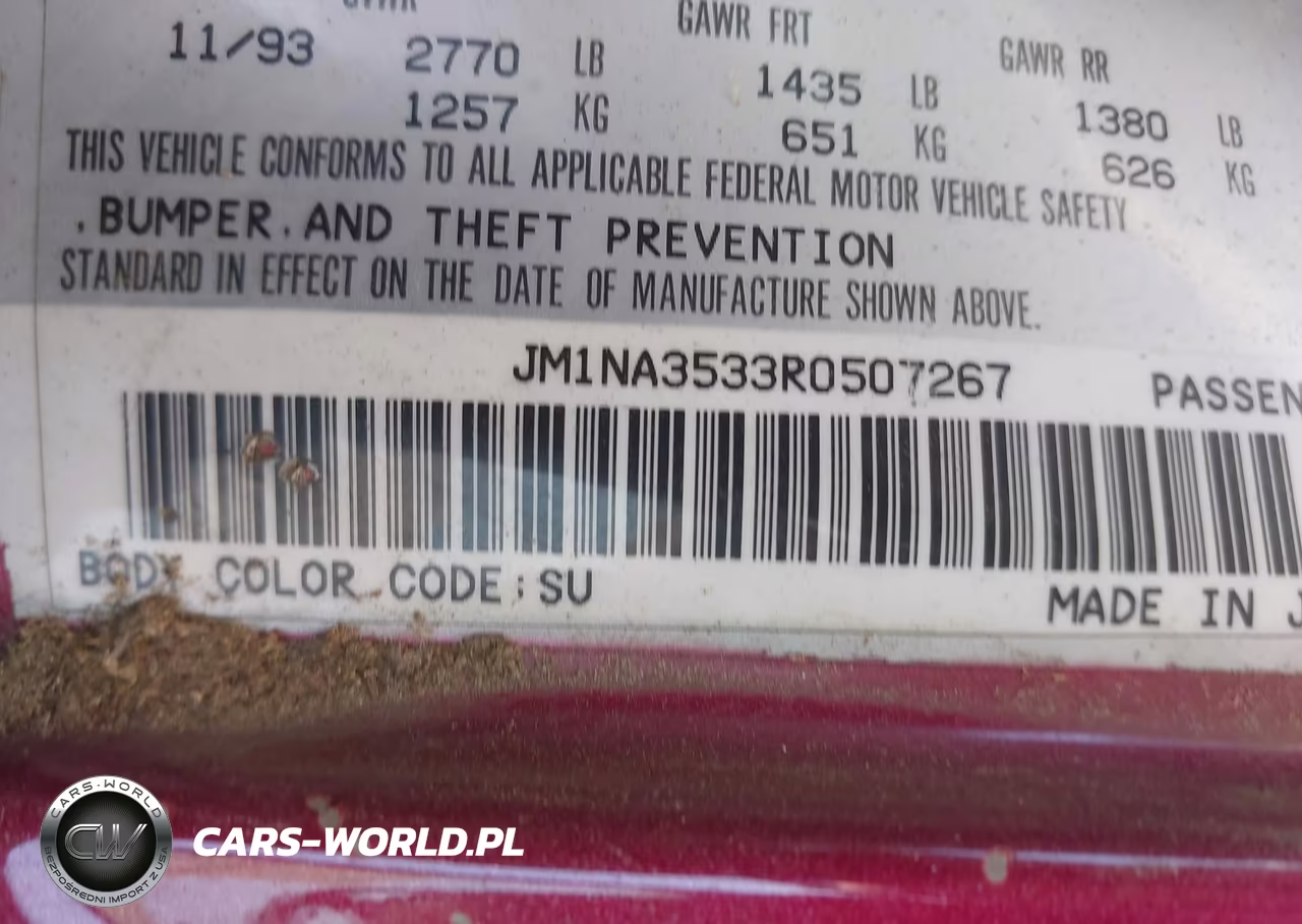 1994 Mazda Mx-5 Miata VIN:JM1NA3533R0507267 - 9