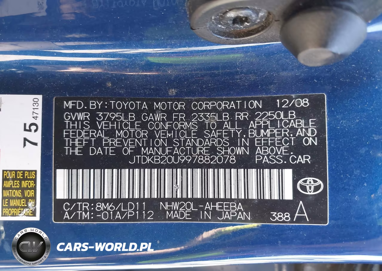 2009 Toyota Prius VIN:JTDKB20U997882078 - 9