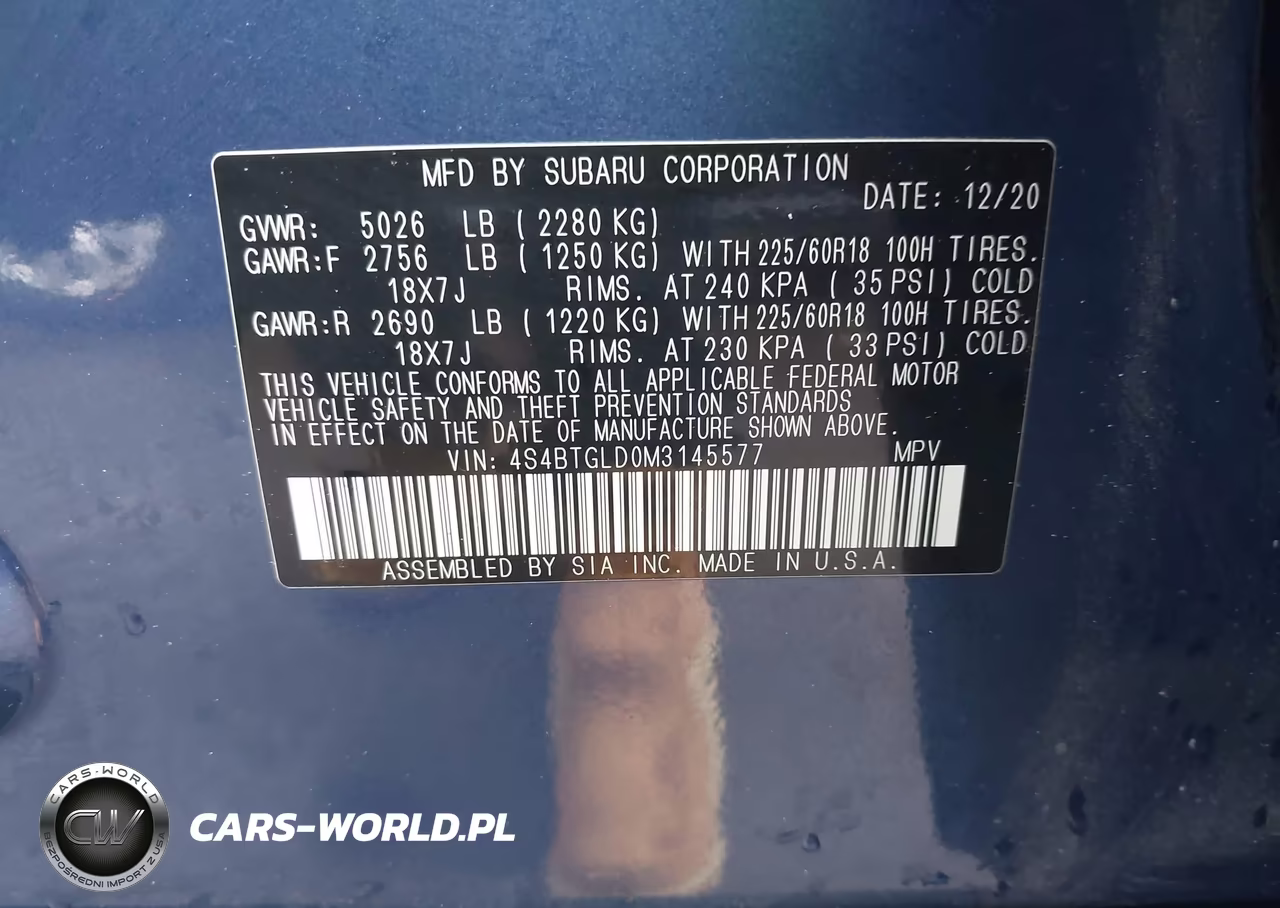 2021 Subaru Outback Onyx Edition Xt VIN:4S4BTGLD0M3145577 - 9