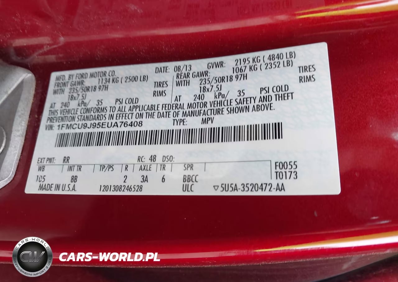 2014 Ford Escape Titanium VIN:1FMCU9J95EUA76408 - 9