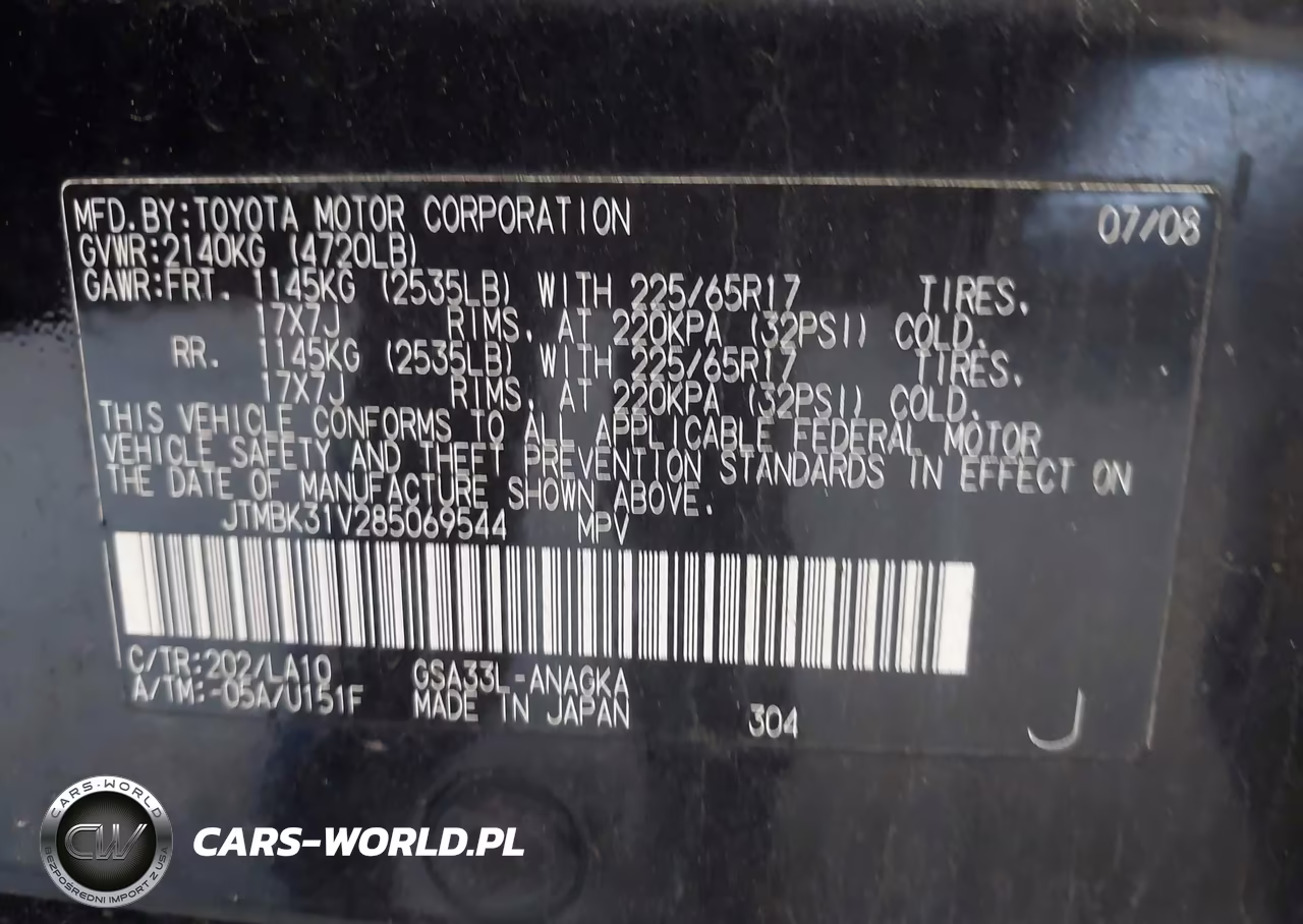 2008 Toyota Rav4 Limited V6 VIN:JTMBK31V285069544 - 9
