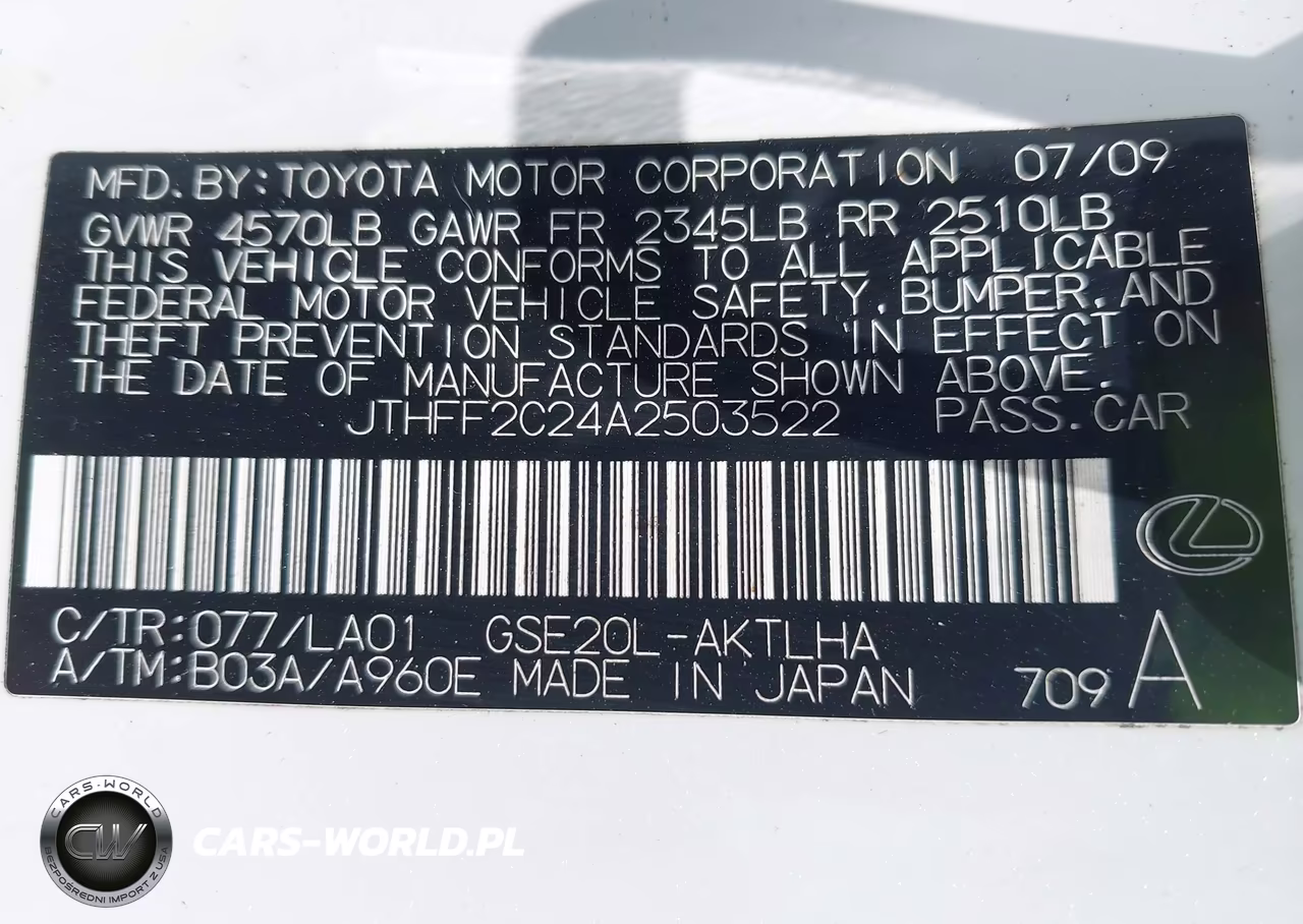 2010 Lexus Is 250C VIN:JTHFF2C24A2503522 - 9