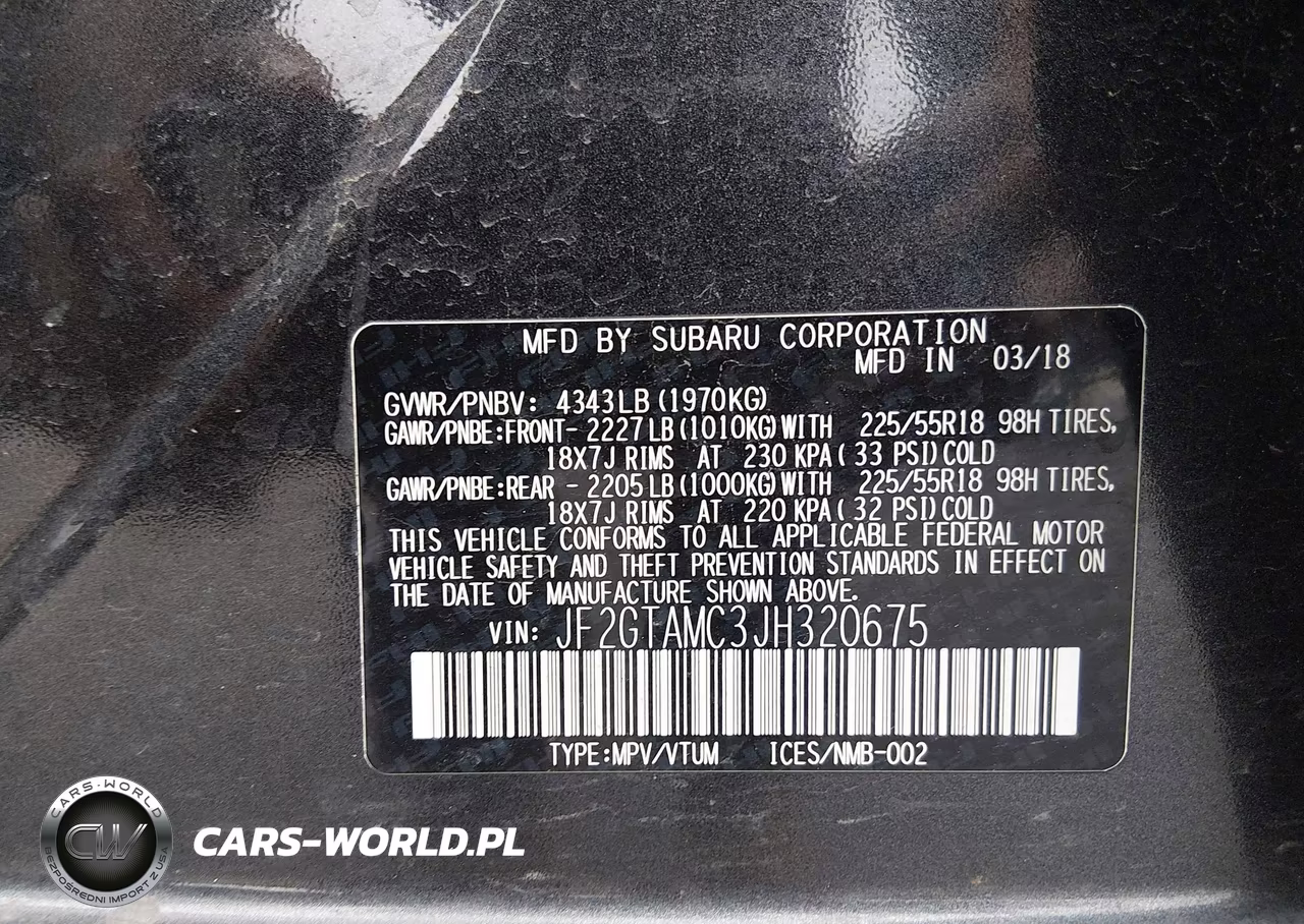 2018 Subaru Crosstrek 2.0I Limited VIN:JF2GTAMC3JH320675 - 9