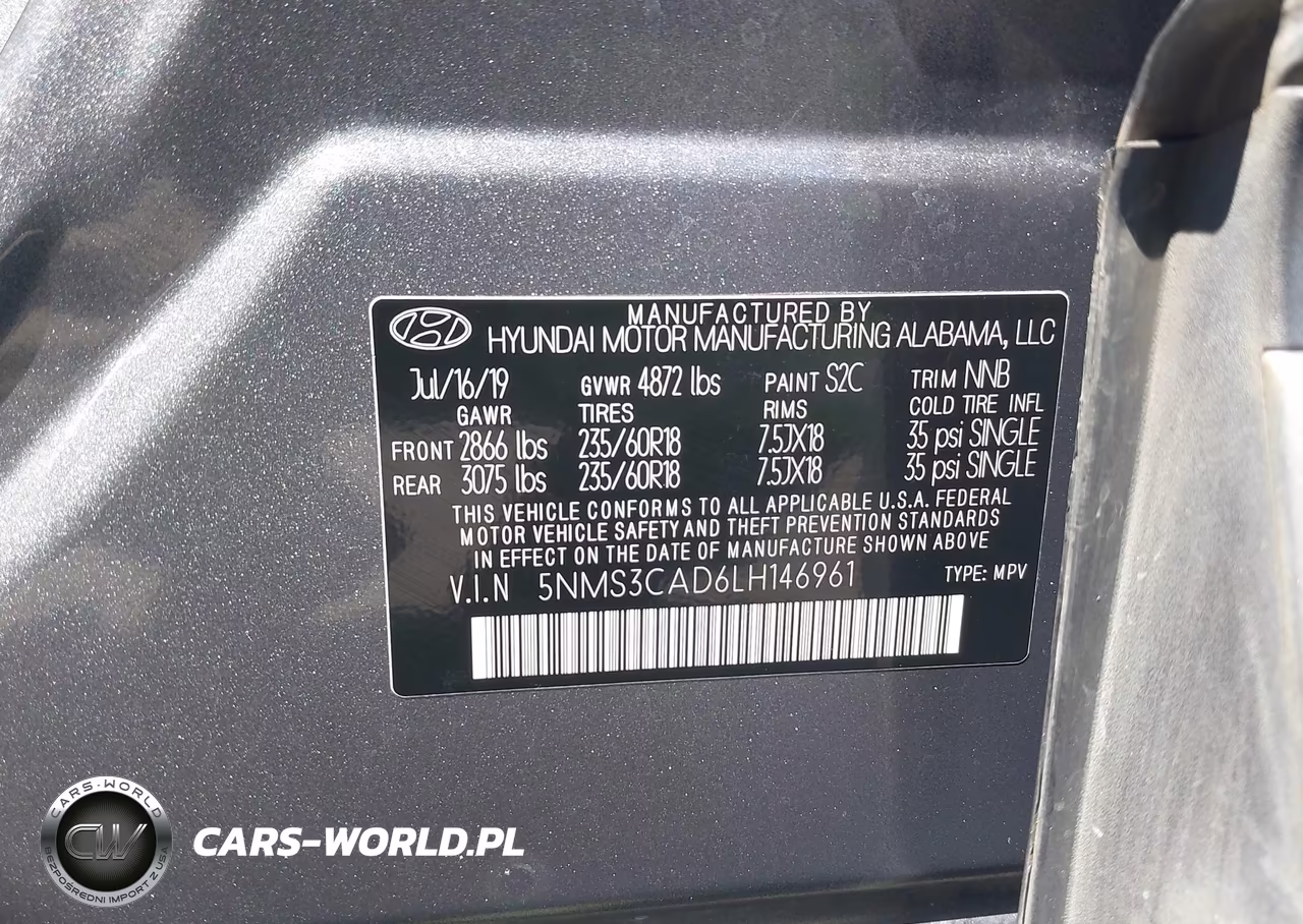 2020 Hyundai Santa Fe Sel VIN:5NMS3CAD6LH146961 - 9