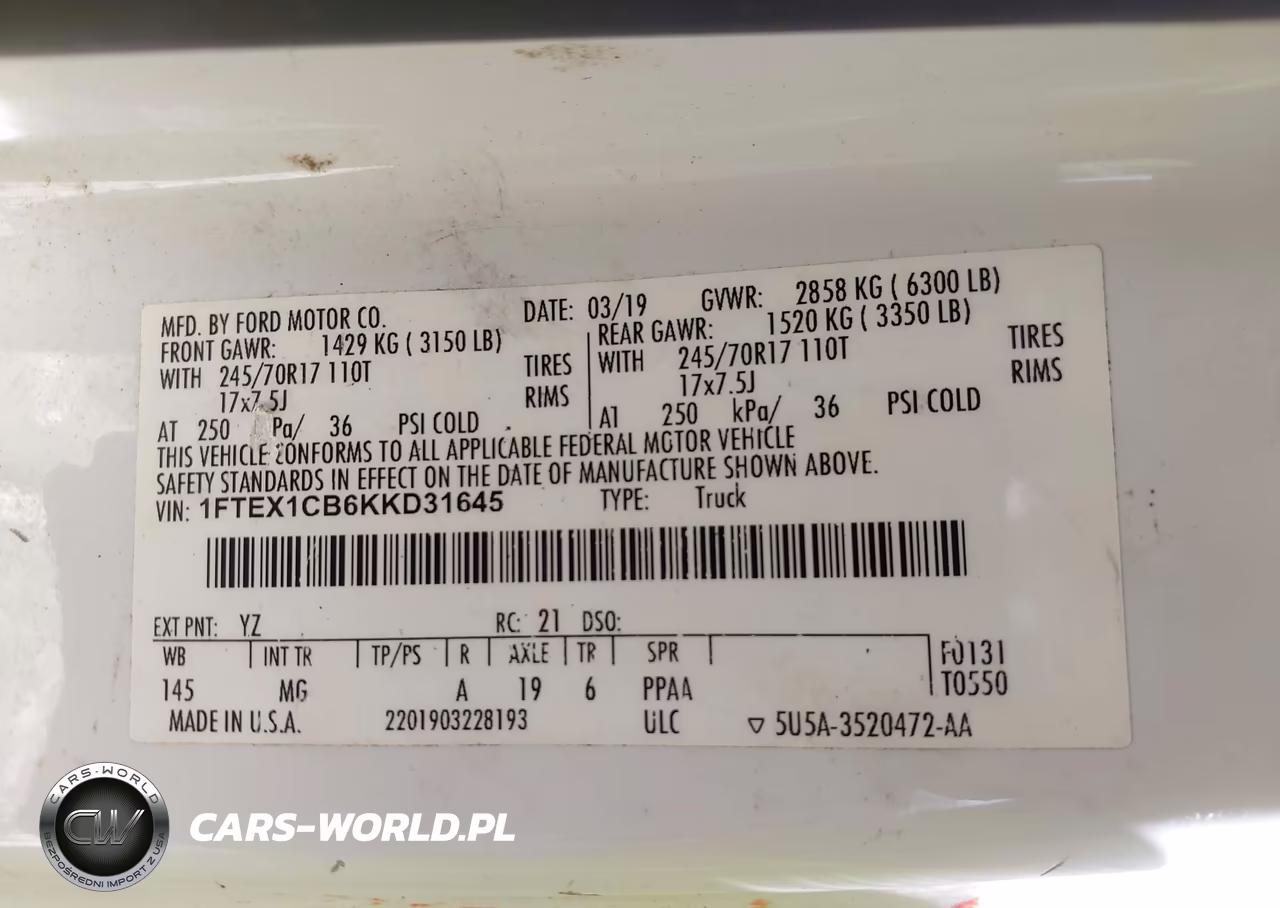 2019 Ford F-150 Xlt VIN:1FTEX1CB6KKD31645 - 9