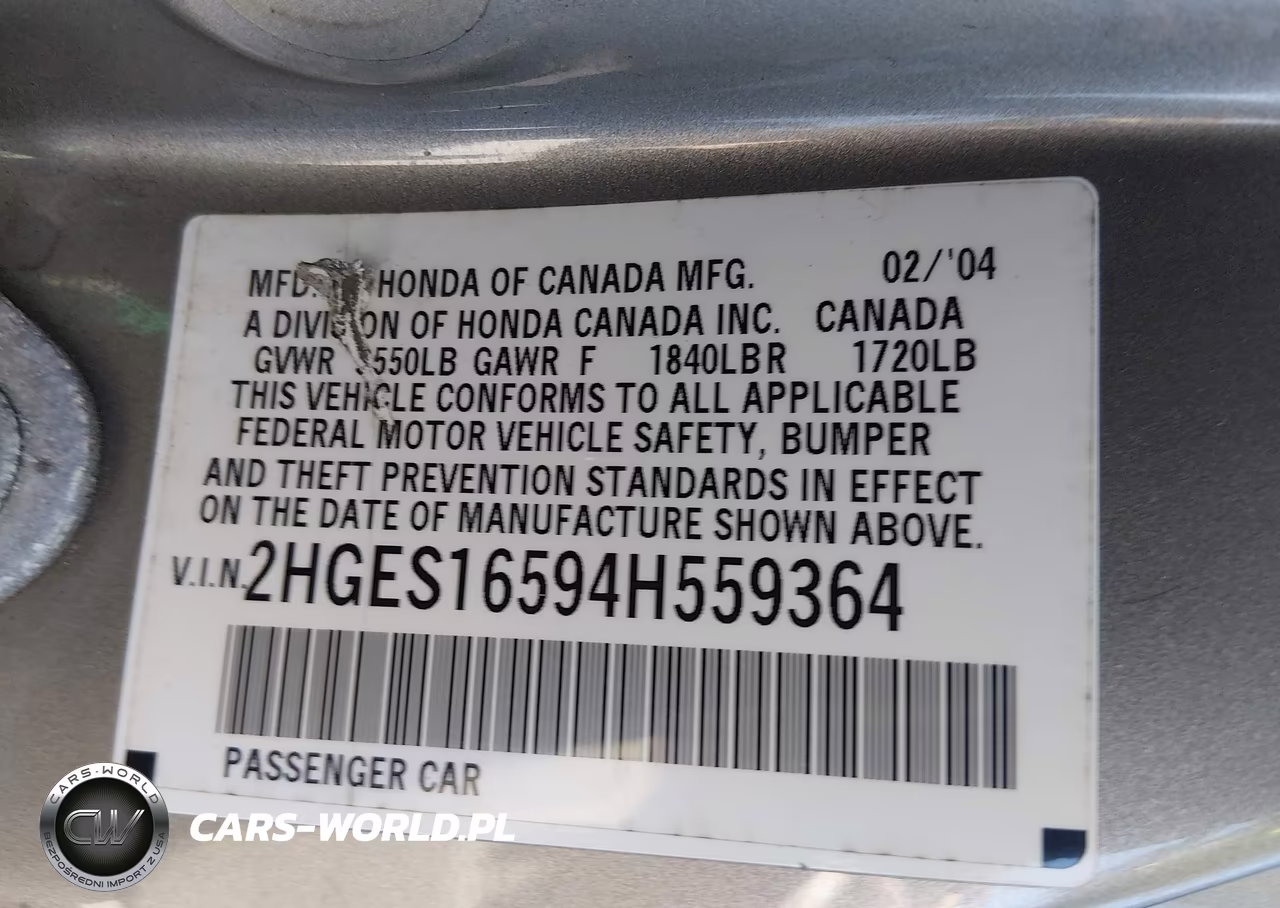 2004 Honda Civic Lx VIN:2HGES16594H559364 - 9