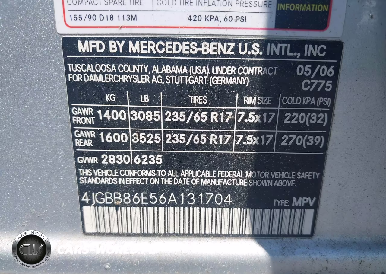 2006 Mercedes-Benz Ml 350 4Matic VIN:4JGBB86E56A131704 - 9