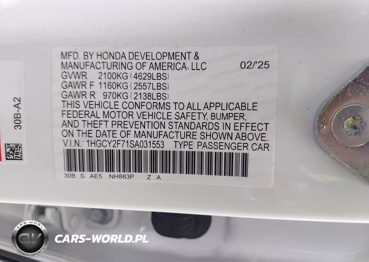 2025 Honda Accord Hybrid Sport-L VIN:1HGCY2F71SA031553 - 9