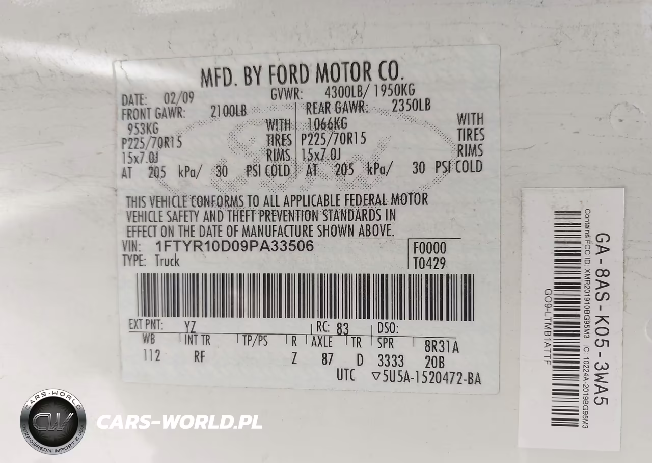 2009 Ford Ranger Sport-Xl-Xlt VIN:1FTYR10D09PA33506 - 9