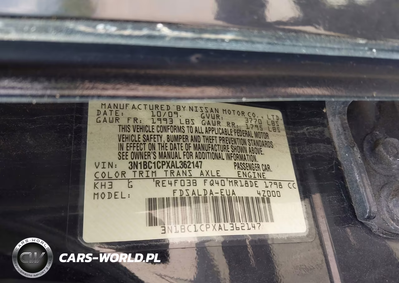 2010 Nissan Versa 1.8S VIN:3N1BC1CPXAL362147 - 9