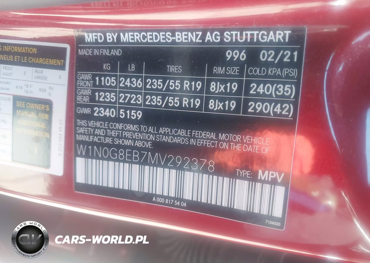 2021 Mercedes-Benz Glc 300 4Matic Suv VIN:W1N0G8EB7MV292378 - 9