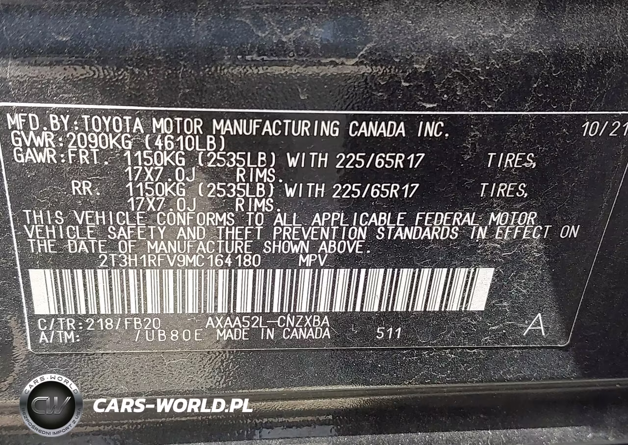 2021 Toyota Rav4 Le VIN:2T3H1RFV9MC164180 - 9