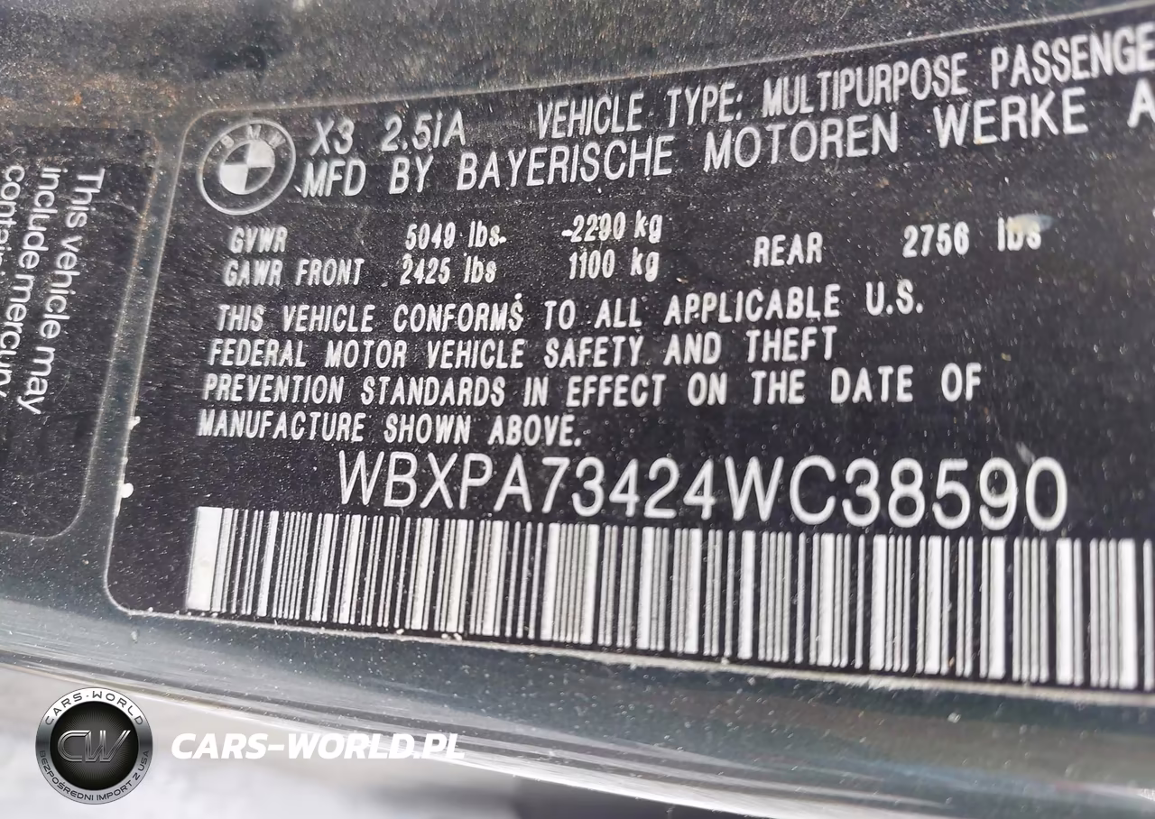 2004 BMW X3 2.5I VIN:WBXPA73424WC38590 - 9