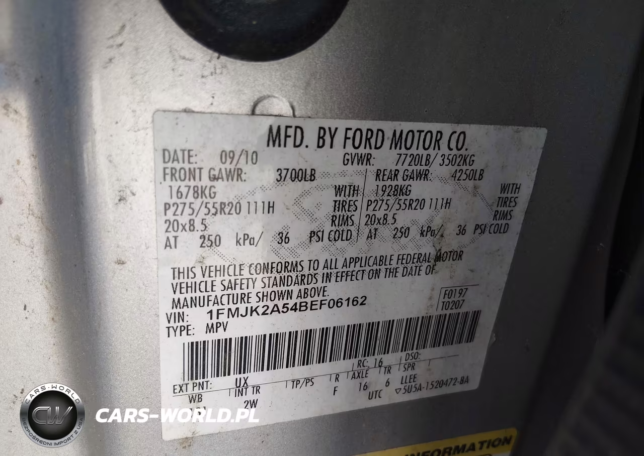 2011 Ford Expedition El Limited VIN:1FMJK2A54BEF06162 - 9