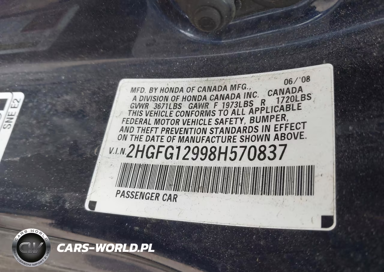 2008 Honda Civic Ex-L VIN:2HGFG12998H570837 - 9