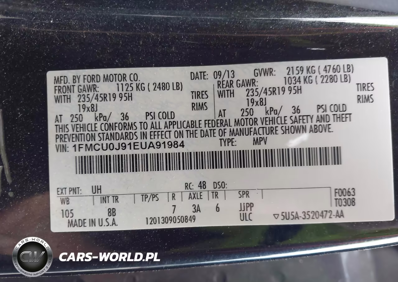 2014 Ford Escape Titanium VIN:1FMCU0J91EUA91984 - 9