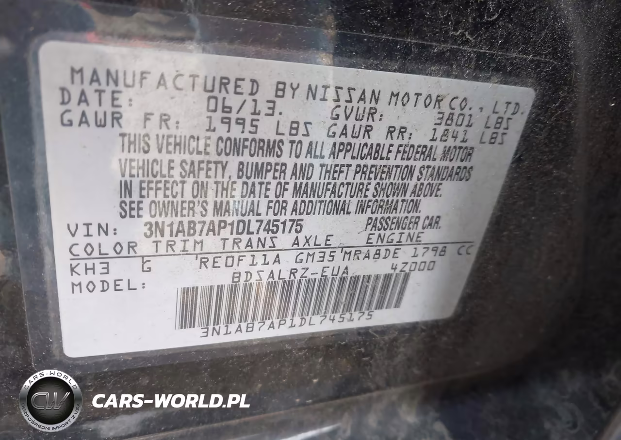 2013 Nissan Sentra Sr VIN:3N1AB7AP1DL745175 - 9