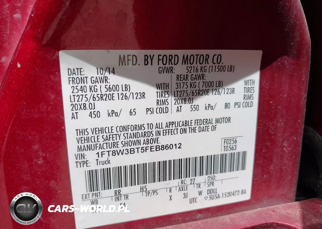 2015 Ford F-350 Lariat VIN:1FT8W3BT5FEB86012 - 9