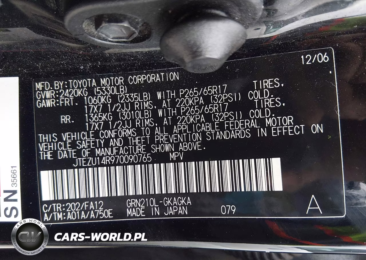 2007 Toyota 4Runner Sr5 V6 VIN:JTEZU14R970090765 - 9