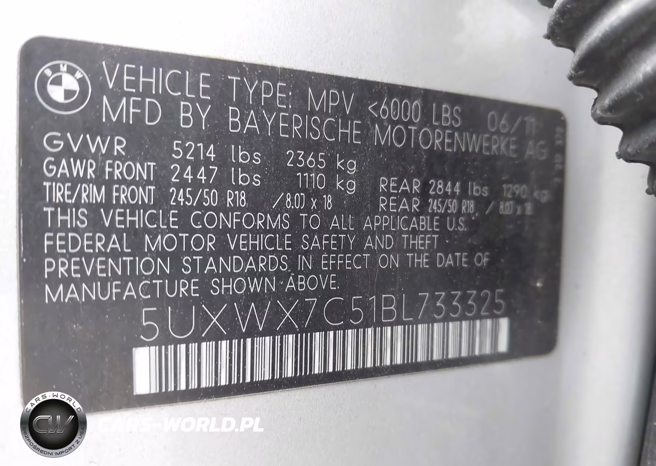 2011 BMW X3 xDrive35I VIN:5UXWX7C51BL733325 - 9