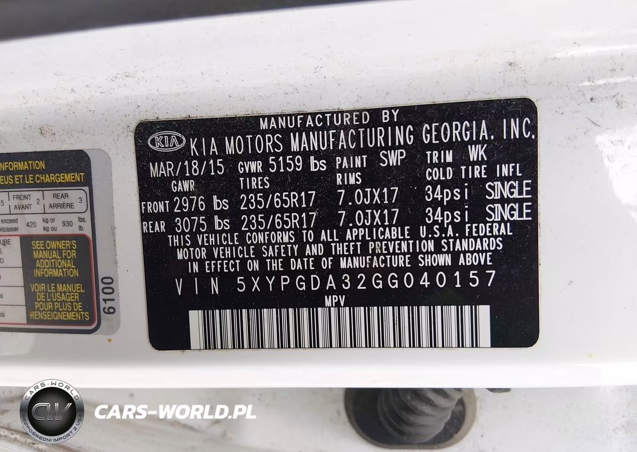 2016 Kia Sorento 2.4L Lx VIN:5XYPGDA32GG040157 - 9