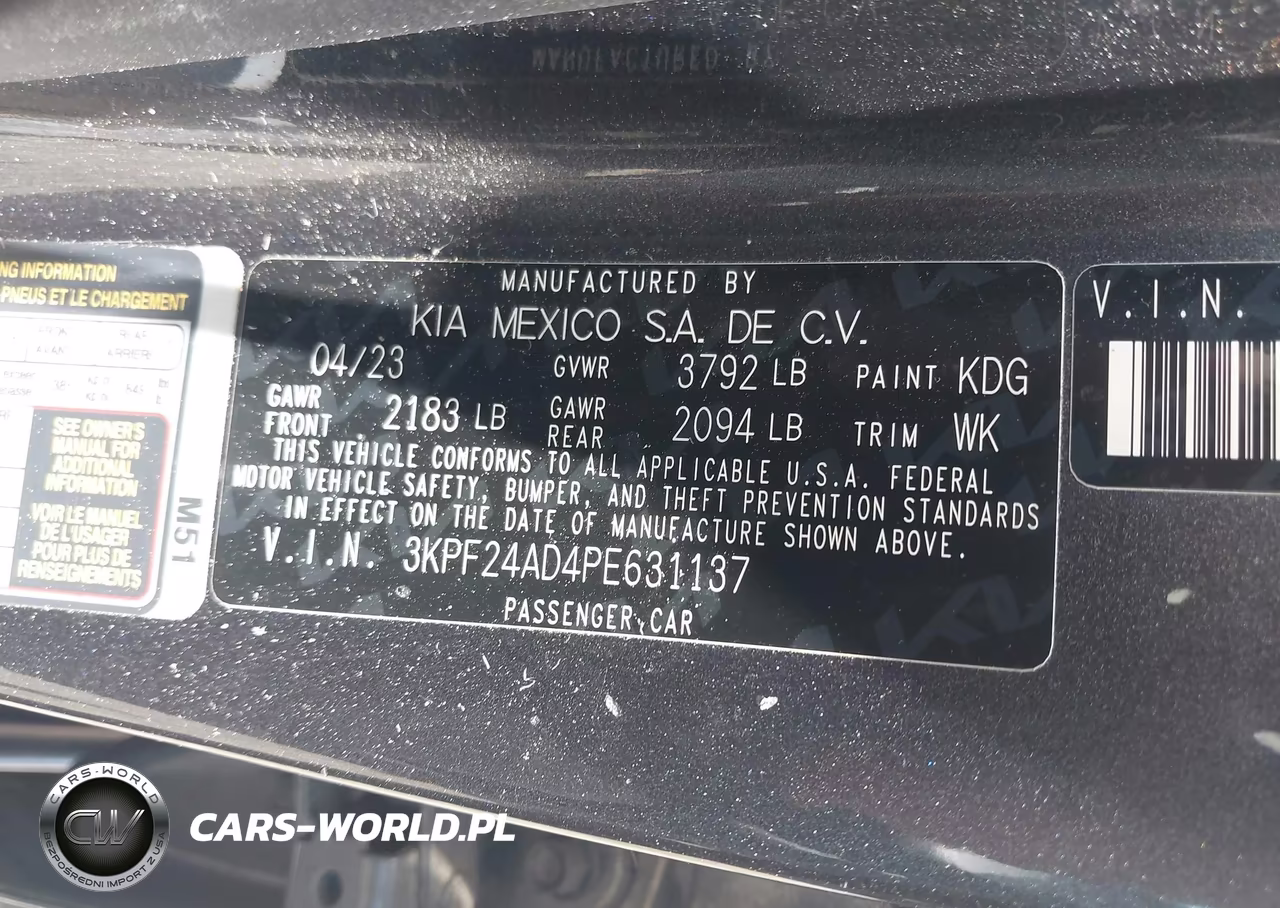 2023 Kia Forte Lxs VIN:3KPF24AD4PE631137 - 9