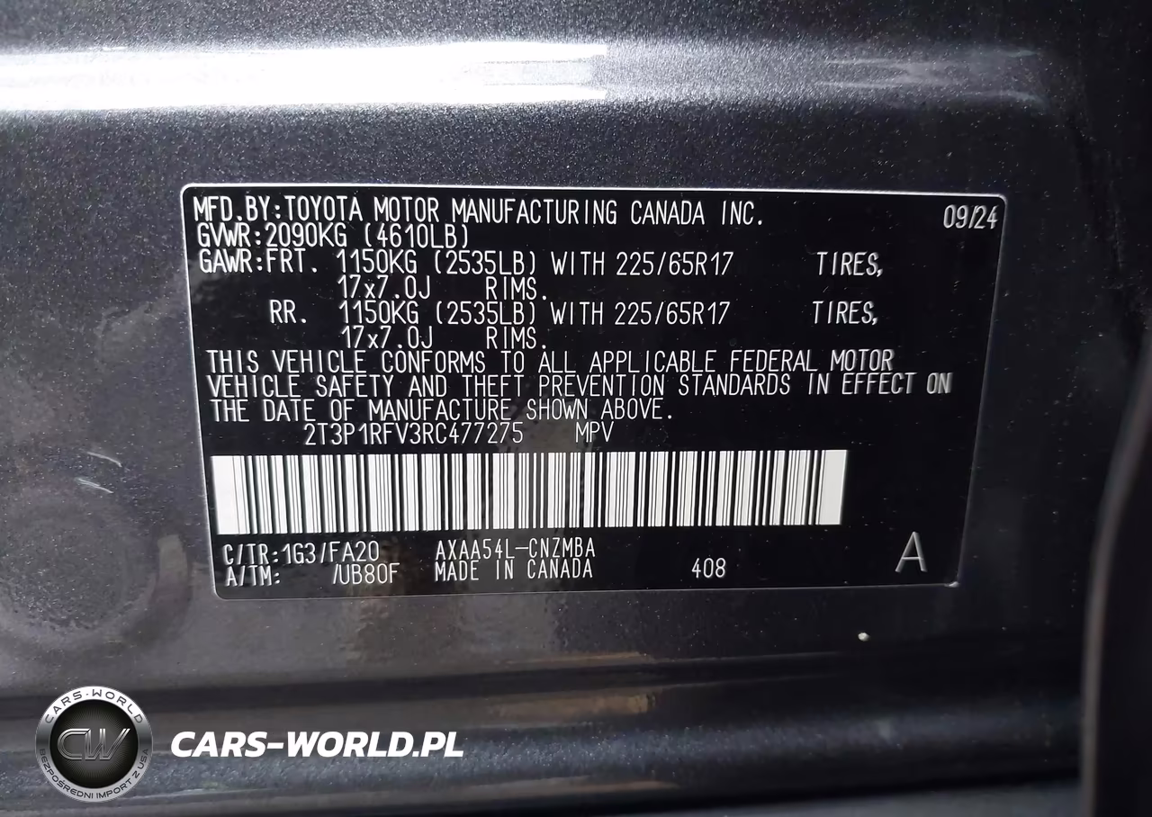 2024 Toyota Rav4 Xle VIN:2T3P1RFV3RC477275 - 9