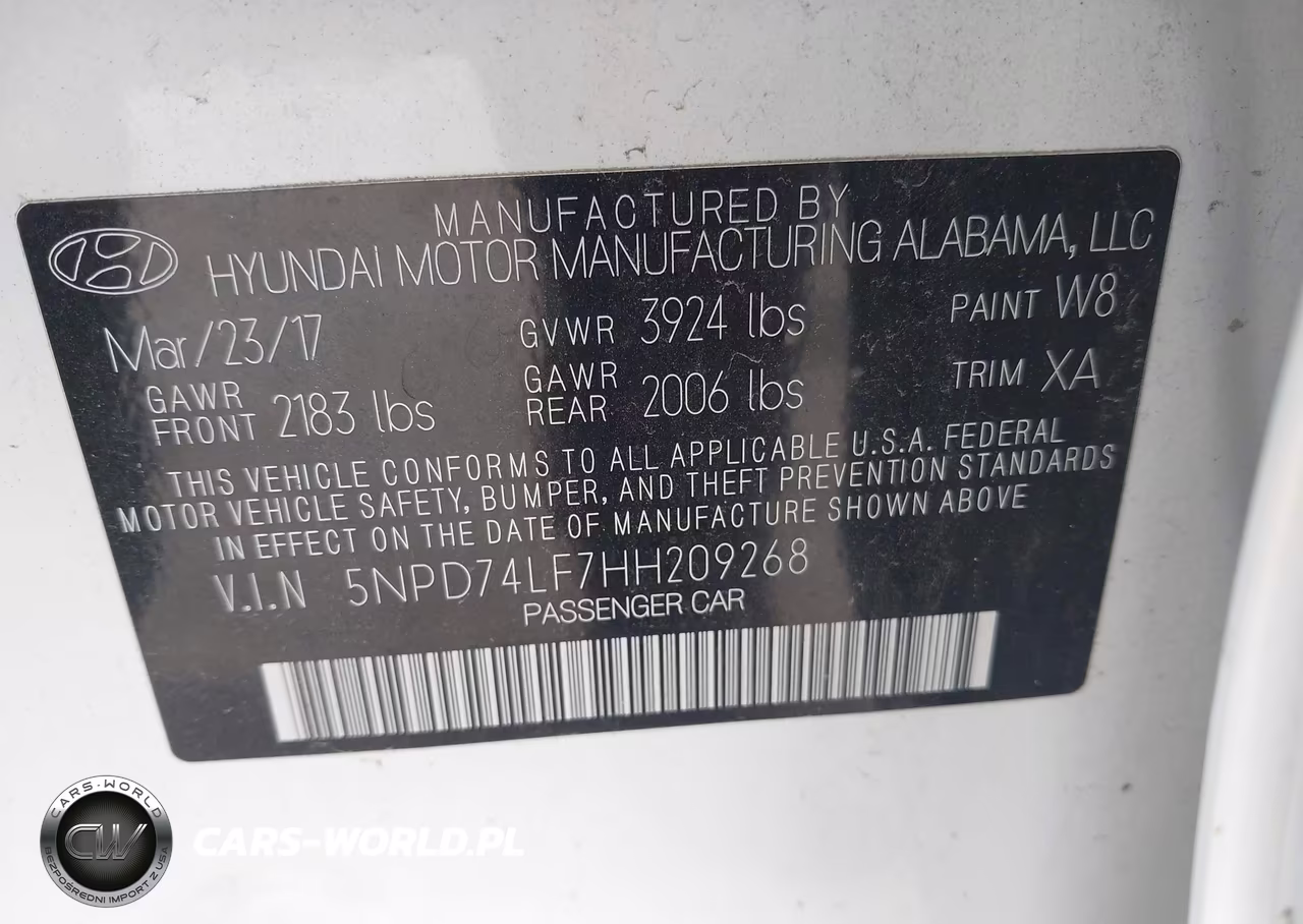 2017 Hyundai Elantra Se VIN:5NPD74LF7HH209268 - 9