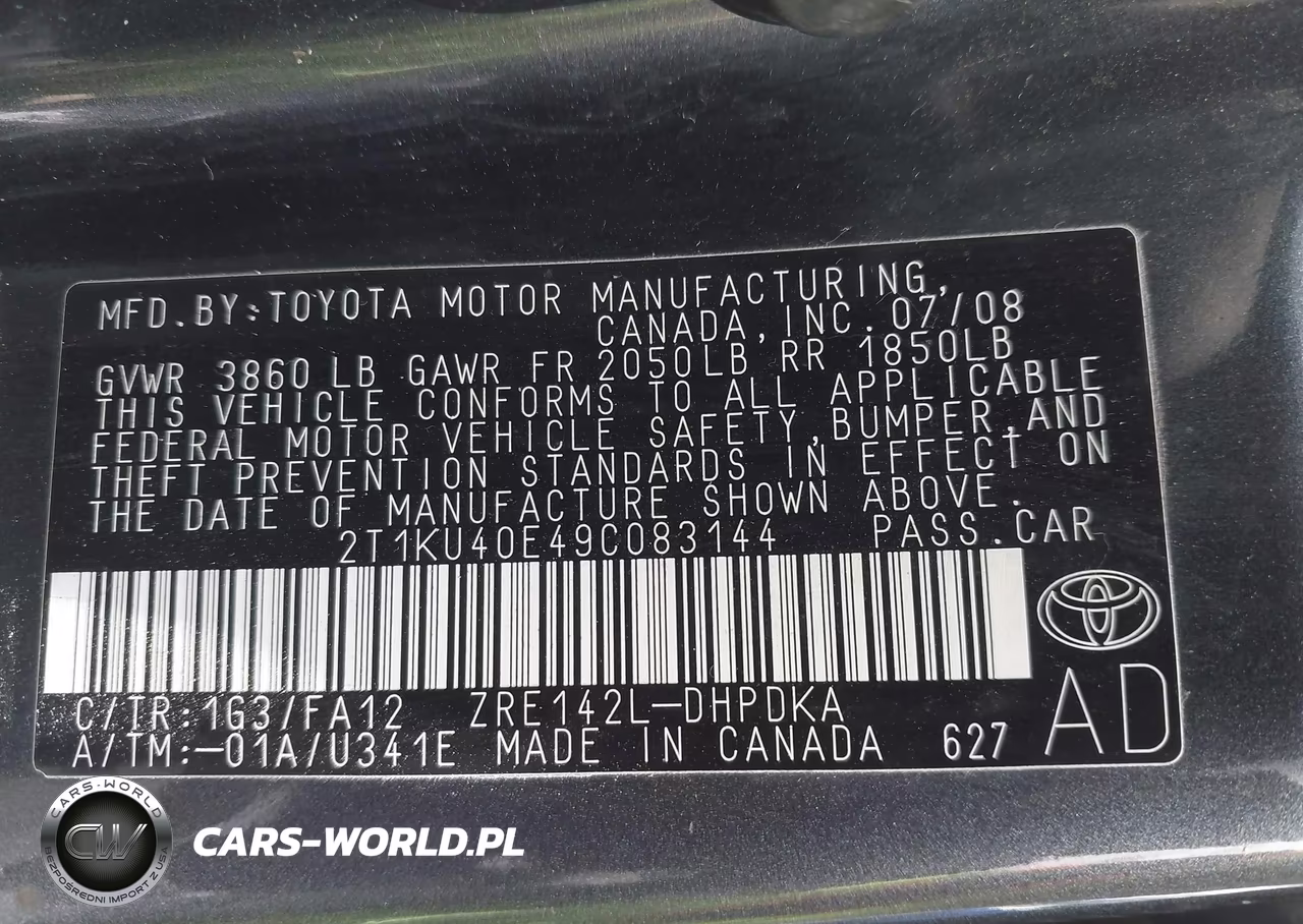 2009 Toyota Matrix VIN:2T1KU40E49C083144 - 9