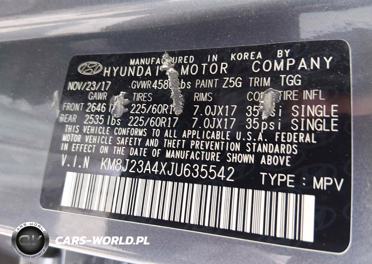 2018 Hyundai Tucson Se VIN:KM8J23A4XJU635542 - 9