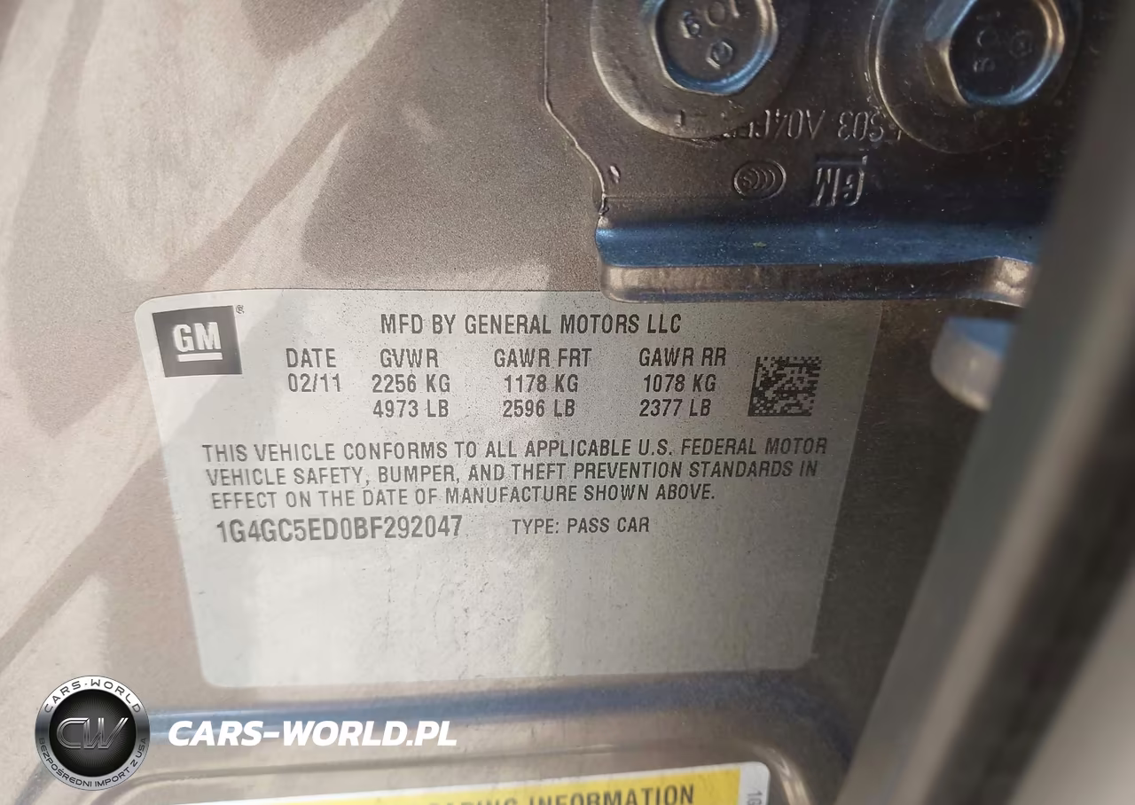 2011 Buick Lacrosse Cxl VIN:1G4GC5ED0BF292047 - 9