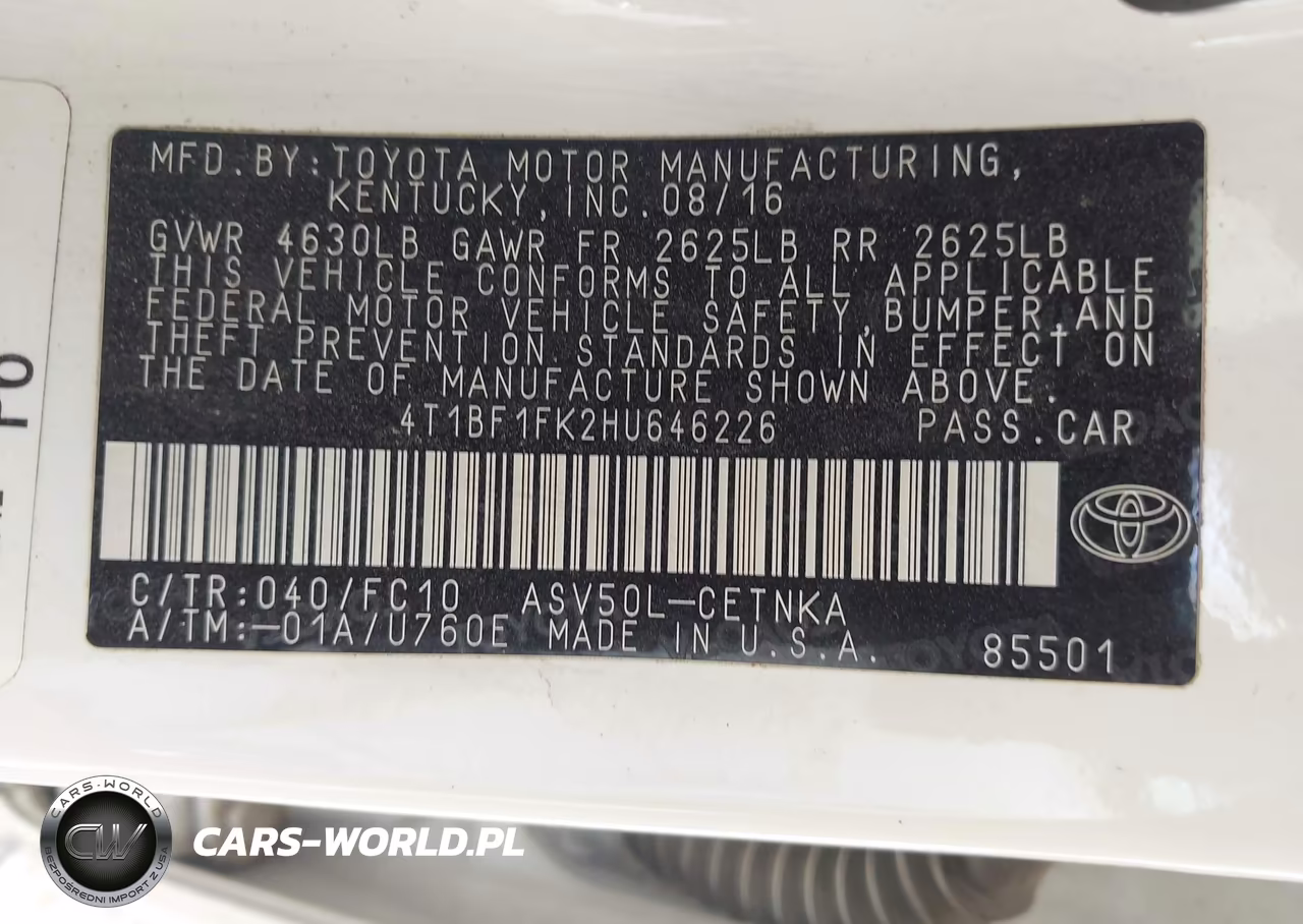2017 Toyota Camry Le VIN:4T1BF1FK2HU646226 - 9