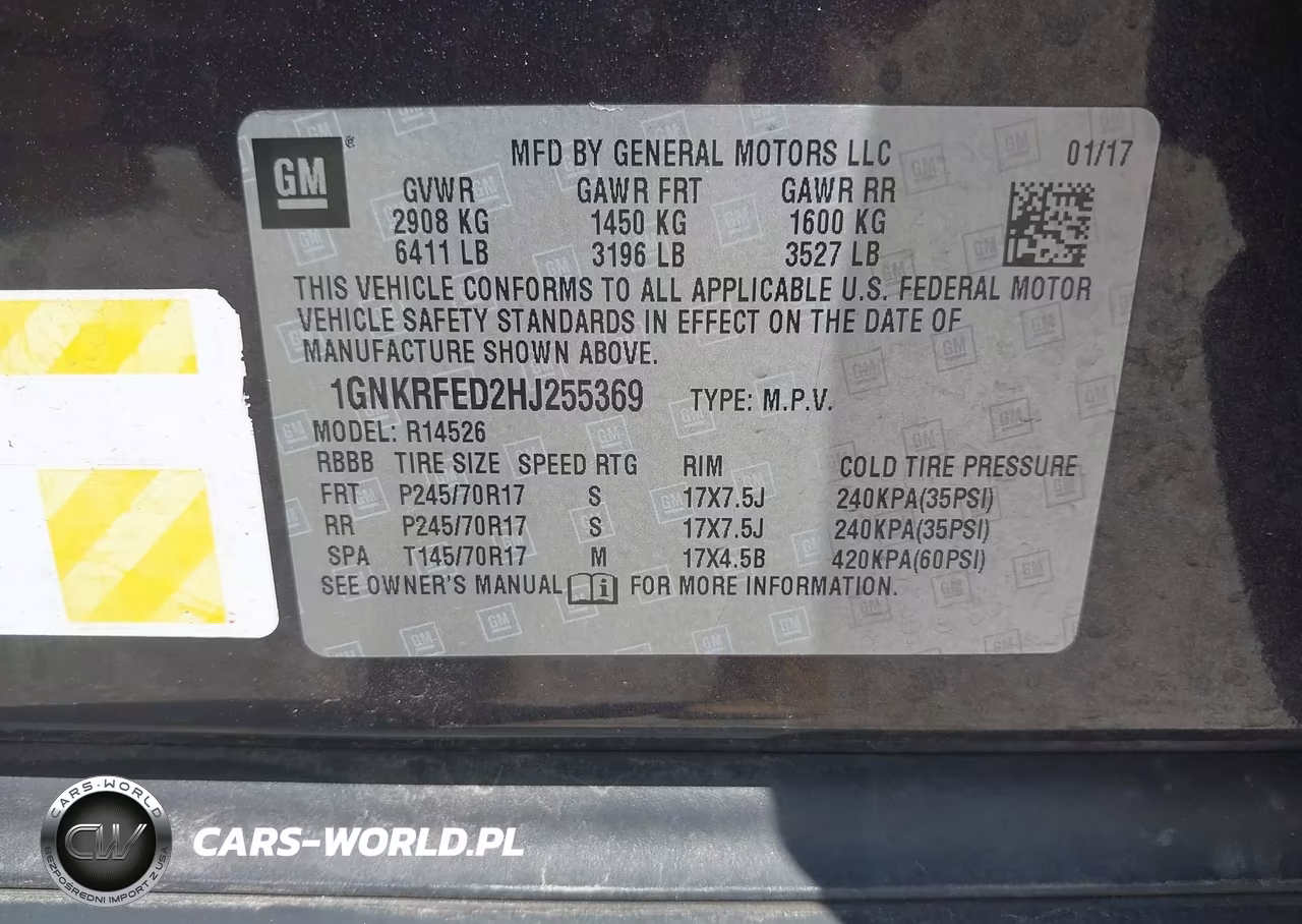 2017 Chevrolet Traverse Ls VIN:1GNKRFED2HJ255369 - 9