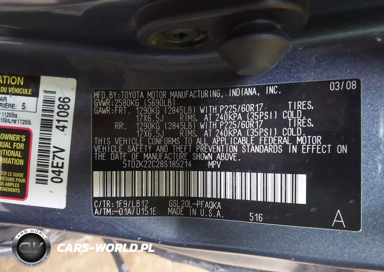 2008 Toyota Sienna Xle-Xle Limited VIN:5TDZK22C28S185214 - 9